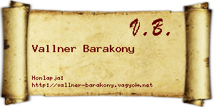 Vallner Barakony névjegykártya